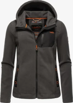Marikoo Outdoor Jassen Fleece Jas Mount Iwaki Dames Antraciet