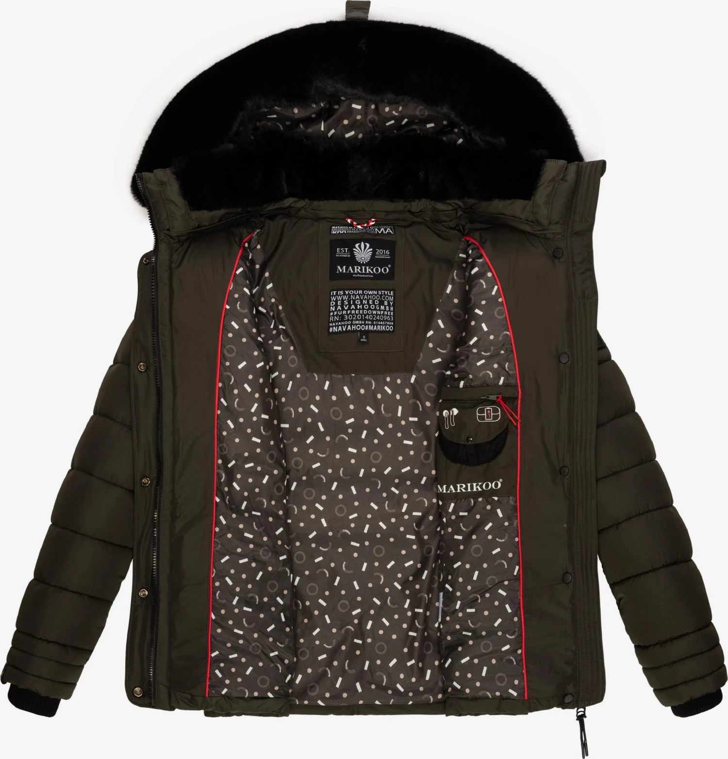 Marikoo Winterjassen Winterjas Qesraa Dames Antraciet 6 Marikoo Winterjassen Winterjas Qesraa Dames Antraciet - Afbeelding 6