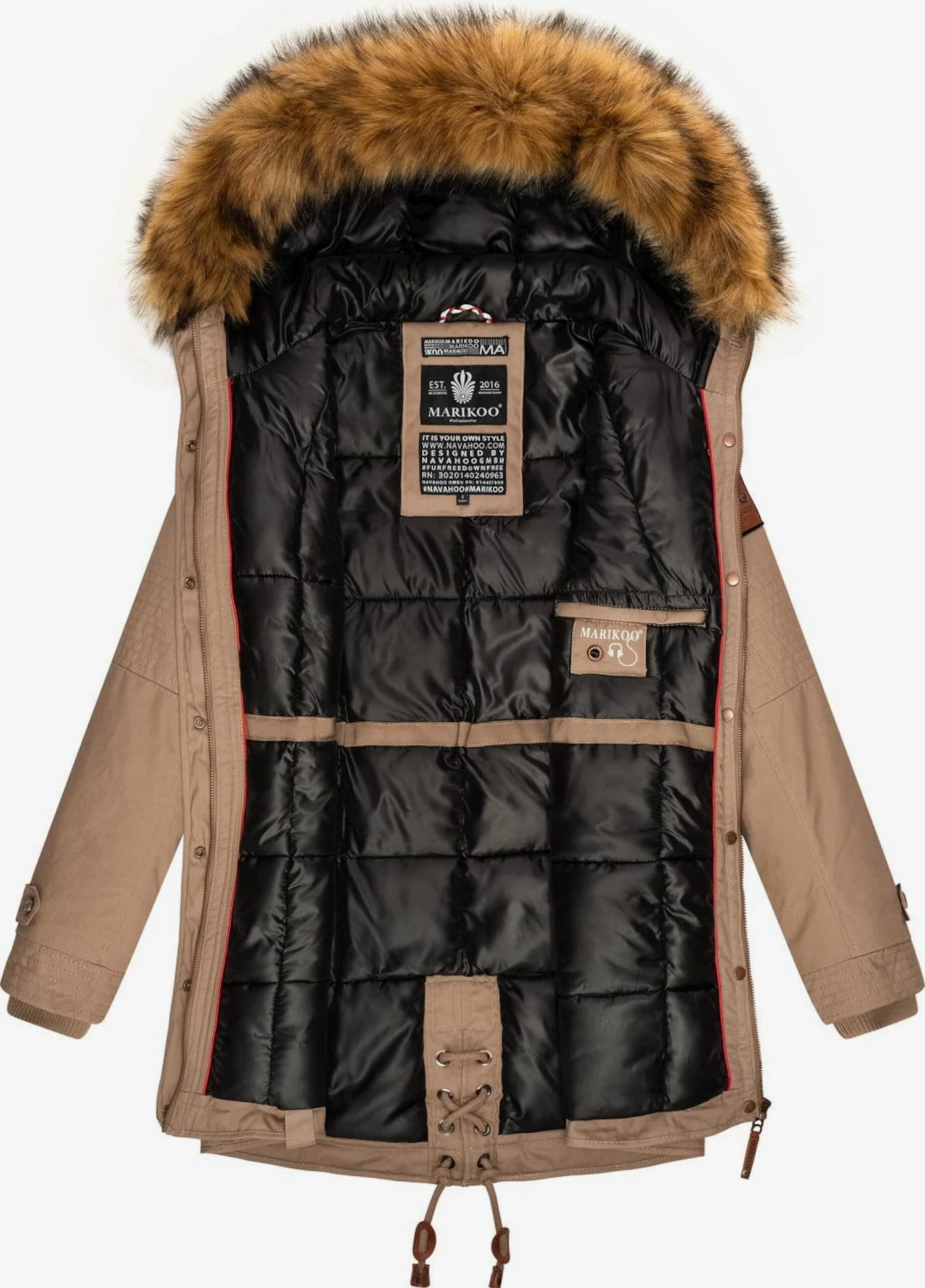 Marikoo Parkas Winterparka La Viva Dames Lichtbeige 5 Marikoo Parkas Winterparka La Viva Dames Lichtbeige - Afbeelding 5