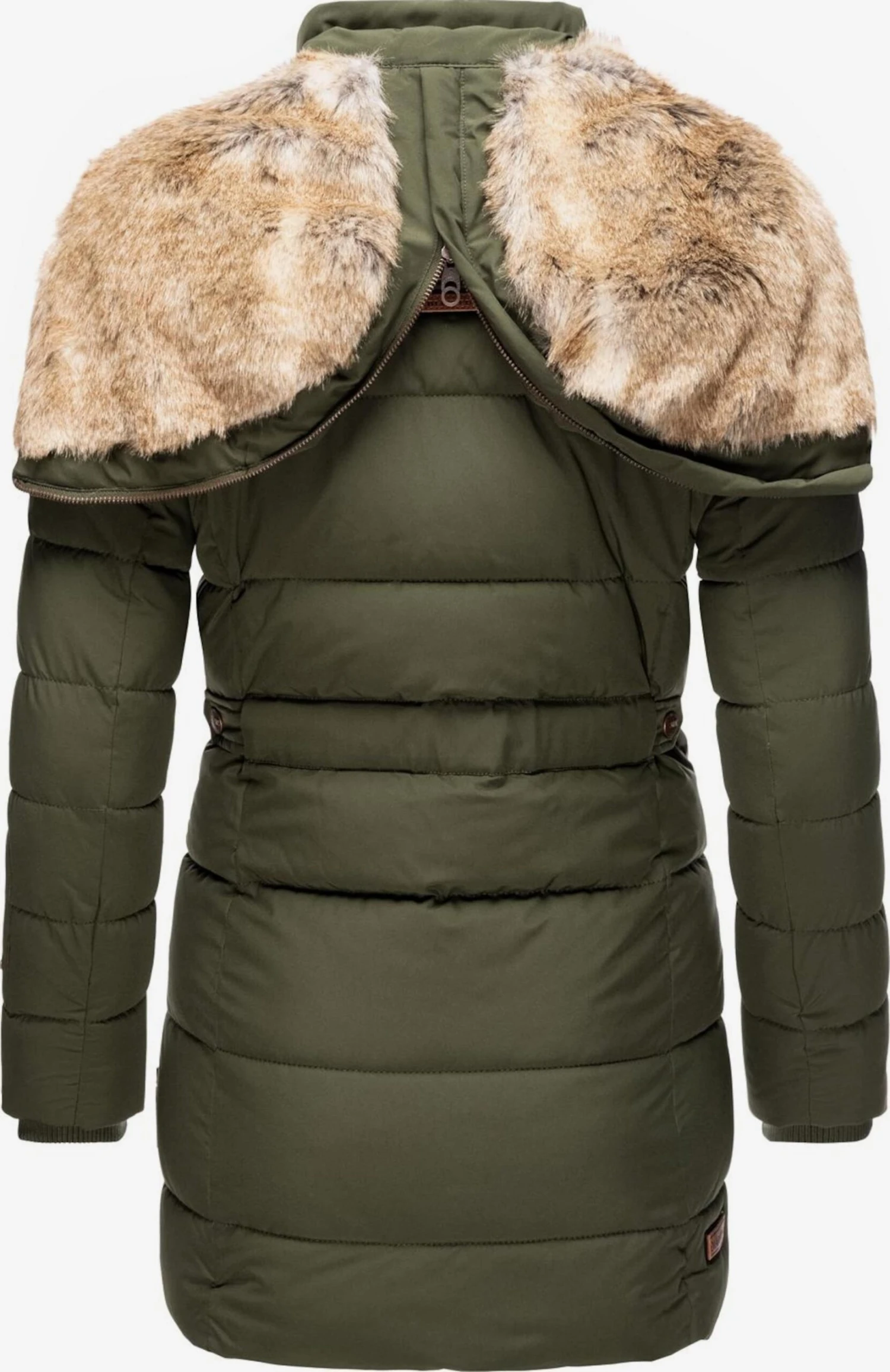 Marikoo Korte Mantels Wintermantel Dames Olijfgroen 3 Marikoo Korte Mantels Wintermantel Dames Olijfgroen - Afbeelding 3