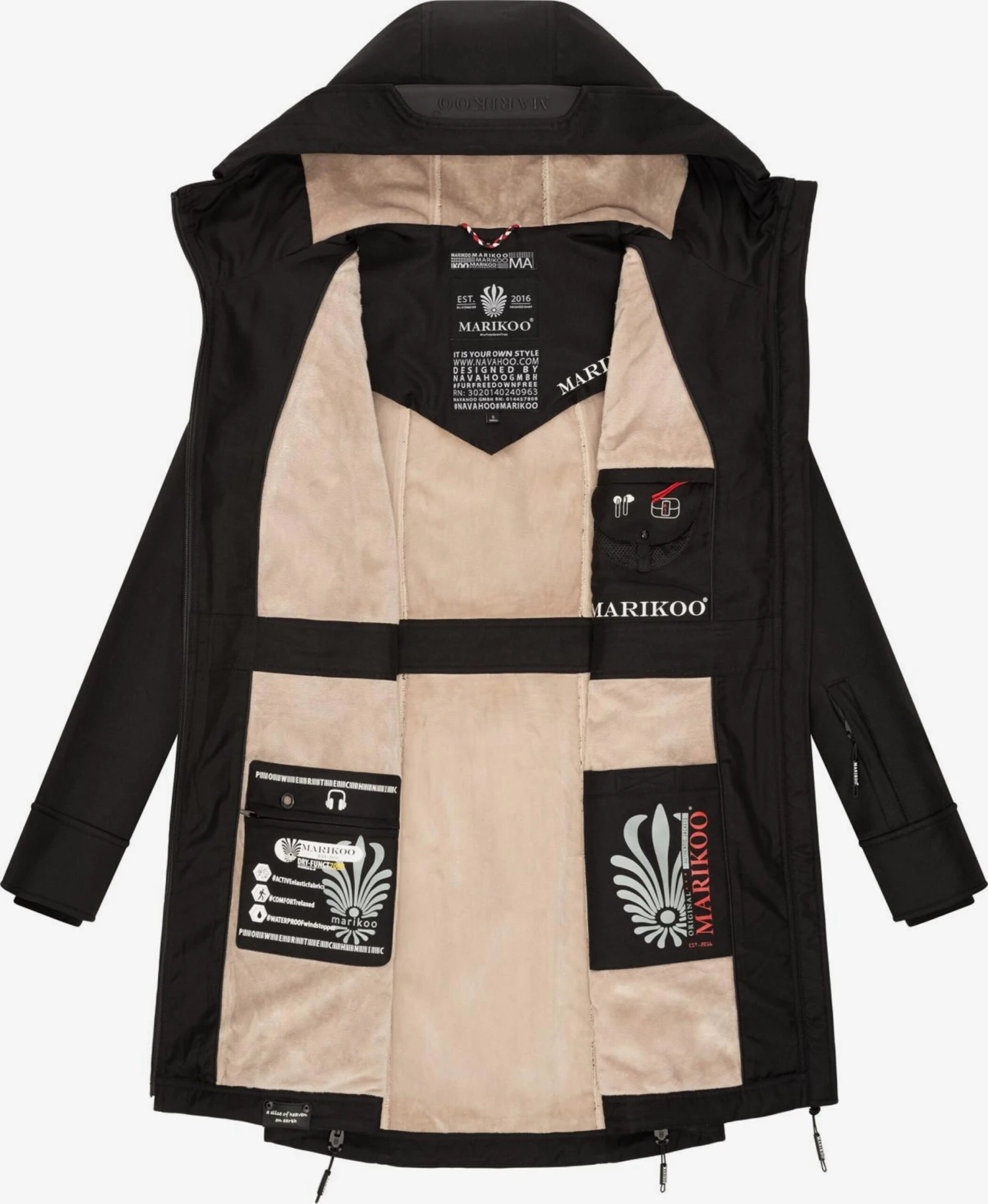 Marikoo Parkas Tussenparka Dames Zwart 5 Marikoo Parkas Tussenparka Dames Zwart - Afbeelding 5