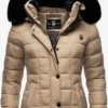 Marikoo Winterjassen Winterjas Qesra Dames Lichtbruin