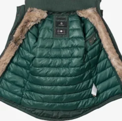 Marikoo Parkas Winterparka Grinsekatze Dames Donkergroen -Marikoo 410e67d6c19e24da5411a4ff885fcfef