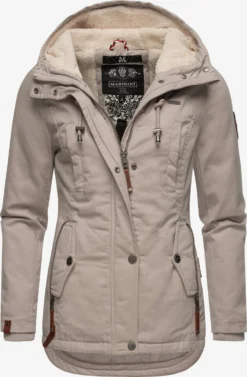 Marikoo Winterjassen Winterjas Bikoo Dames Lichtbeige