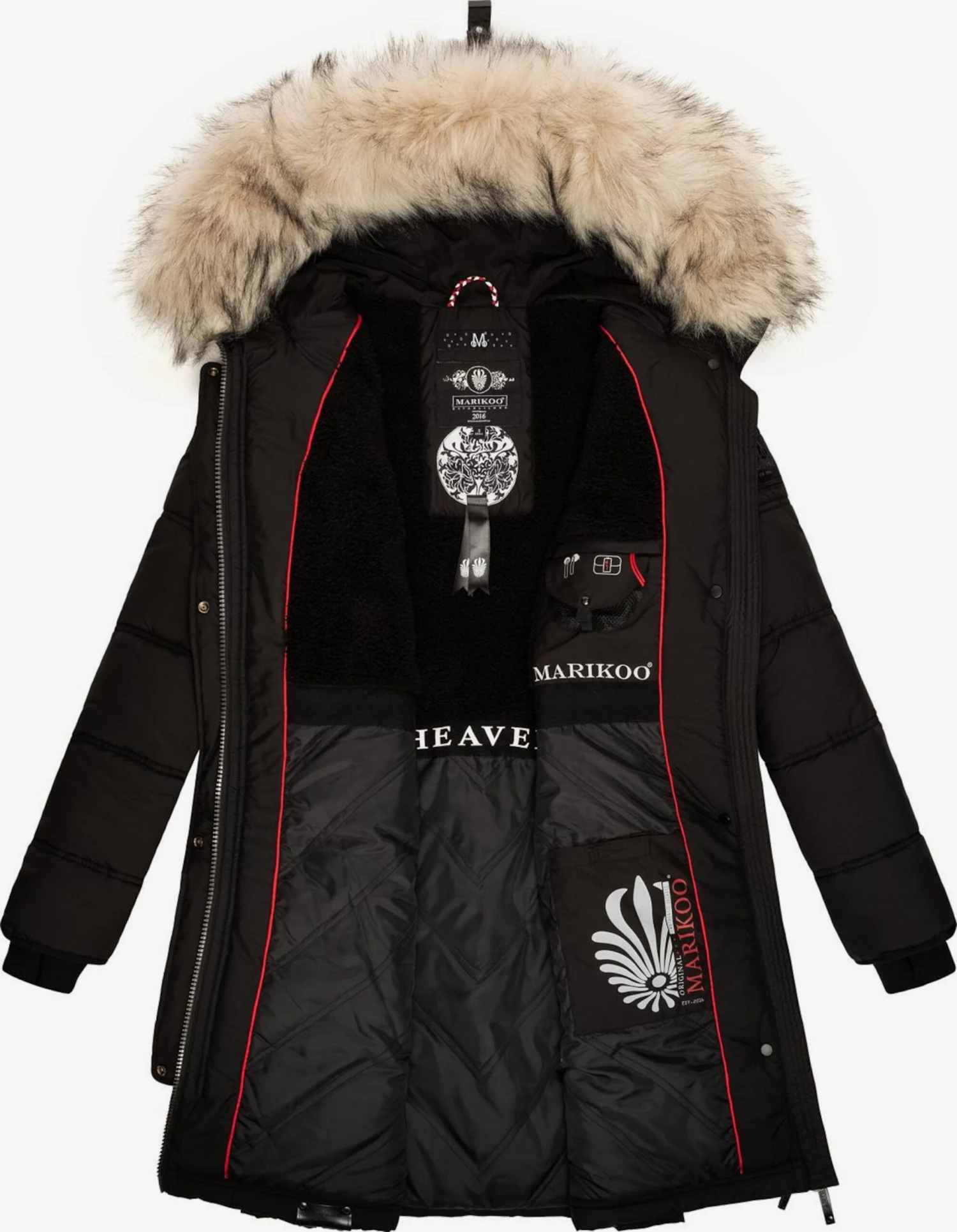 Marikoo Wintermantels Wintermantel Chaskaa Dames Zwart 5 Marikoo Wintermantels Wintermantel Chaskaa Dames Zwart - Afbeelding 5