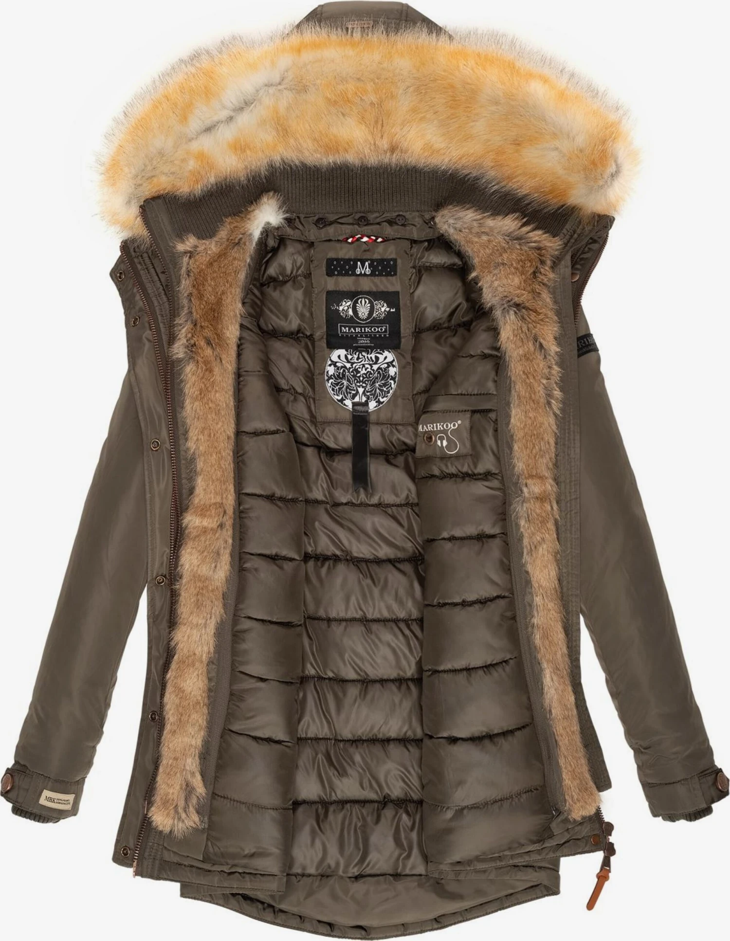 Marikoo Parkas Winterparka Grinsekatze Dames Groen 4 Marikoo Parkas Winterparka Grinsekatze Dames Groen - Afbeelding 4