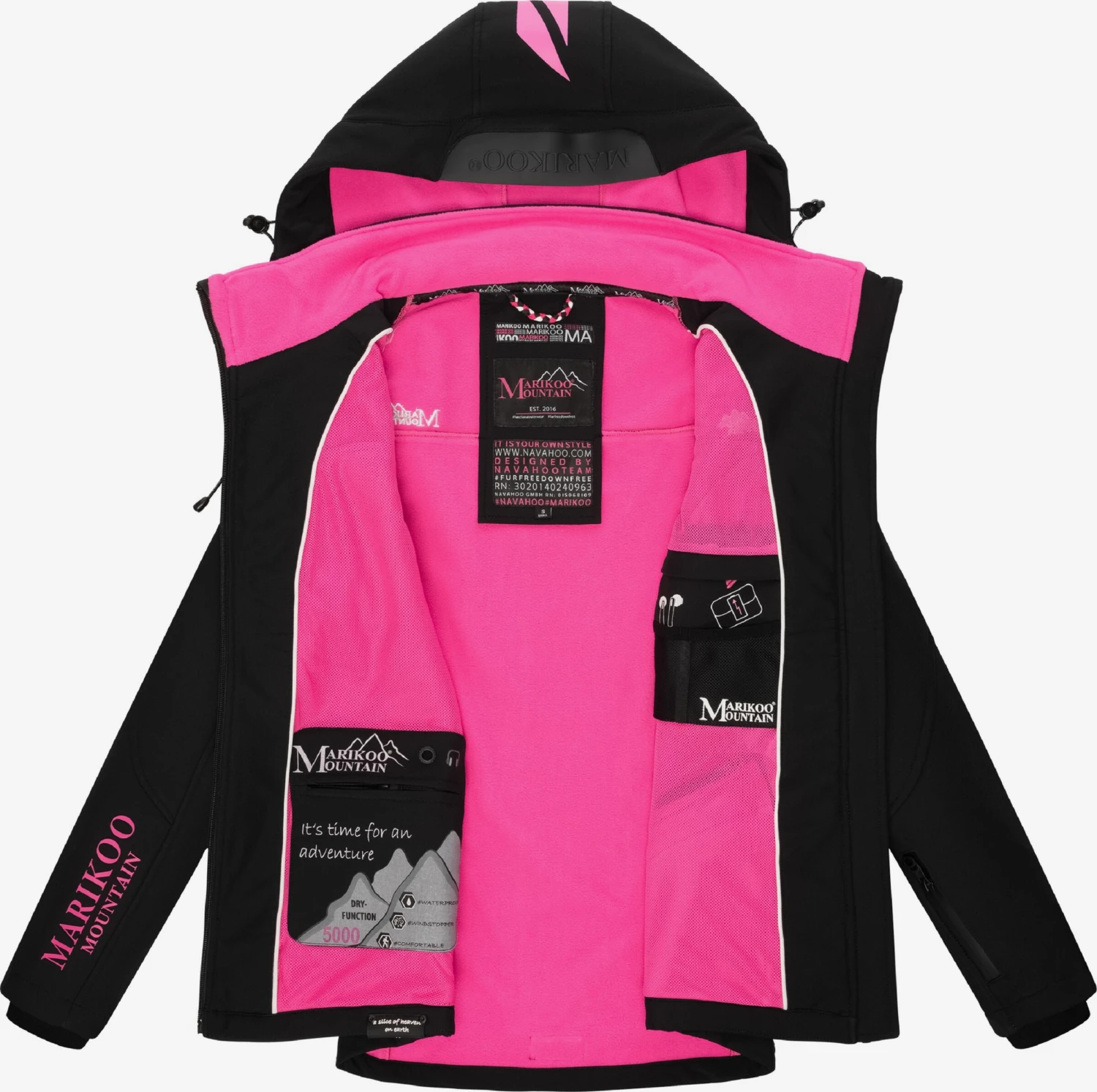 Marikoo Winterjassen Winterjas Dames Zwart 5 Marikoo Winterjassen Winterjas Dames Zwart - Afbeelding 5