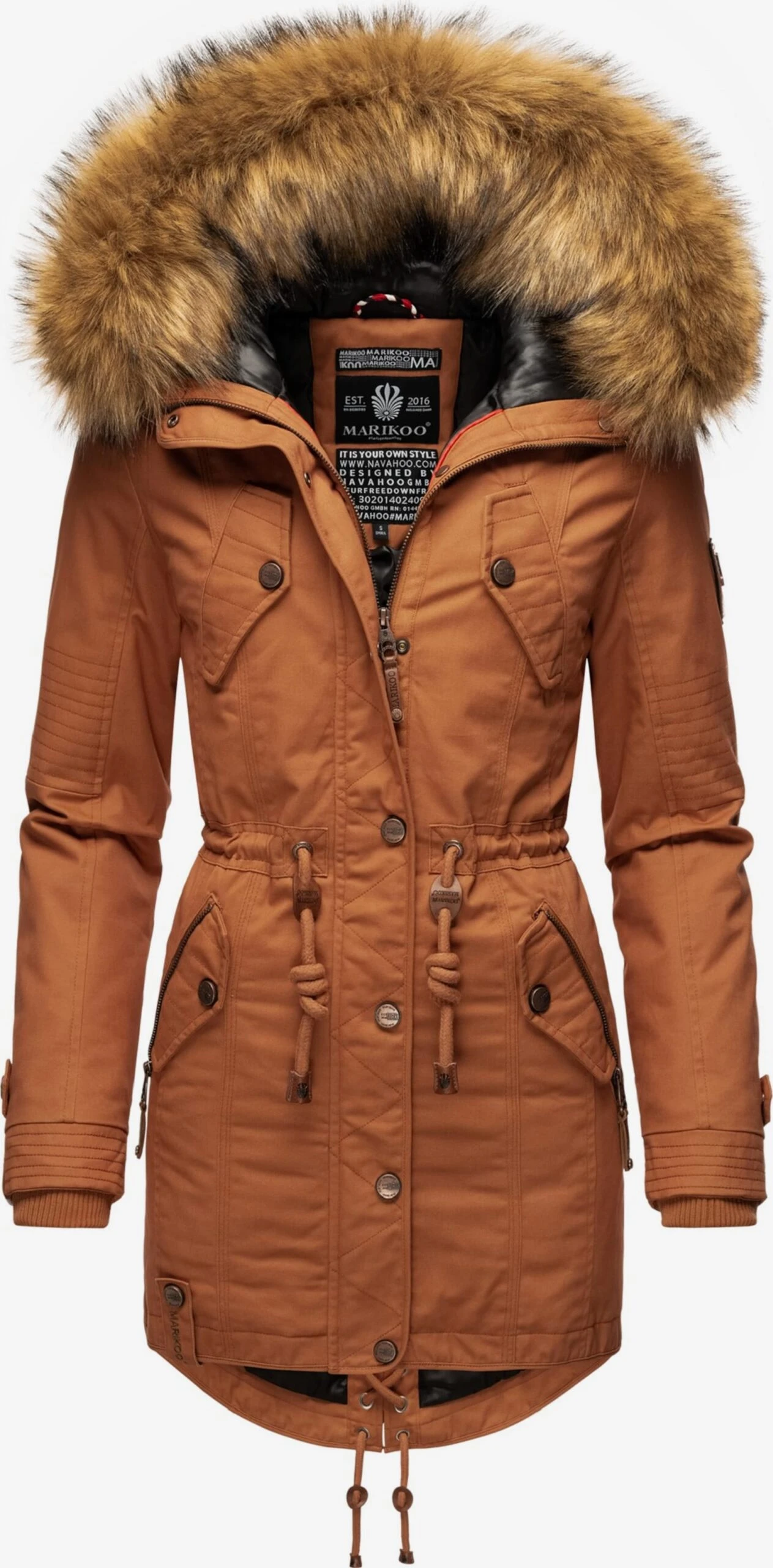 Marikoo Parkas Winterparka La Viva Dames Bruin 1 Marikoo Parkas Winterparka La Viva Dames Bruin