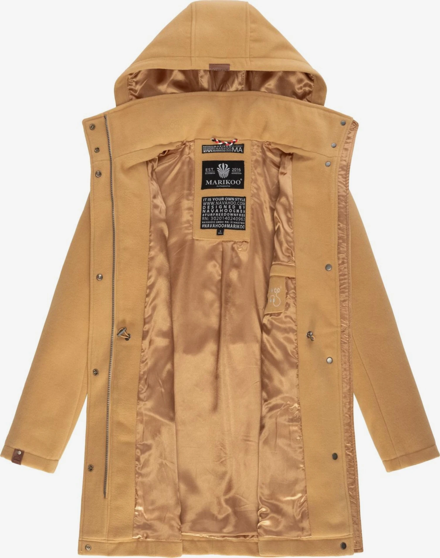 Marikoo Wintermantels Wintermantel Dames Bruin 5 Marikoo Wintermantels Wintermantel Dames Bruin - Afbeelding 5