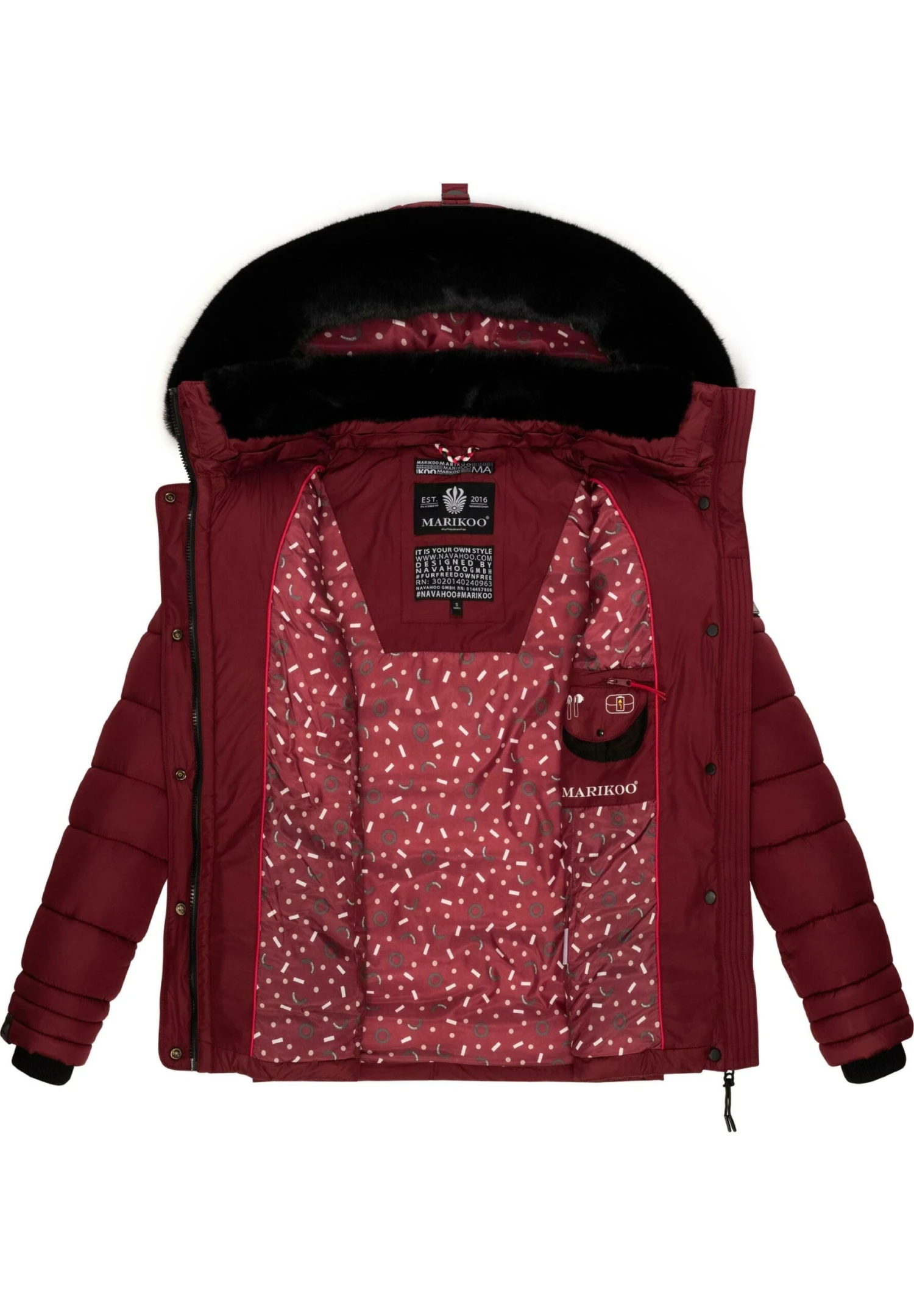 Marikoo Qesraa - Winterjas - Bordeaux 6 Marikoo Qesraa - Winterjas - Bordeaux - Afbeelding 6