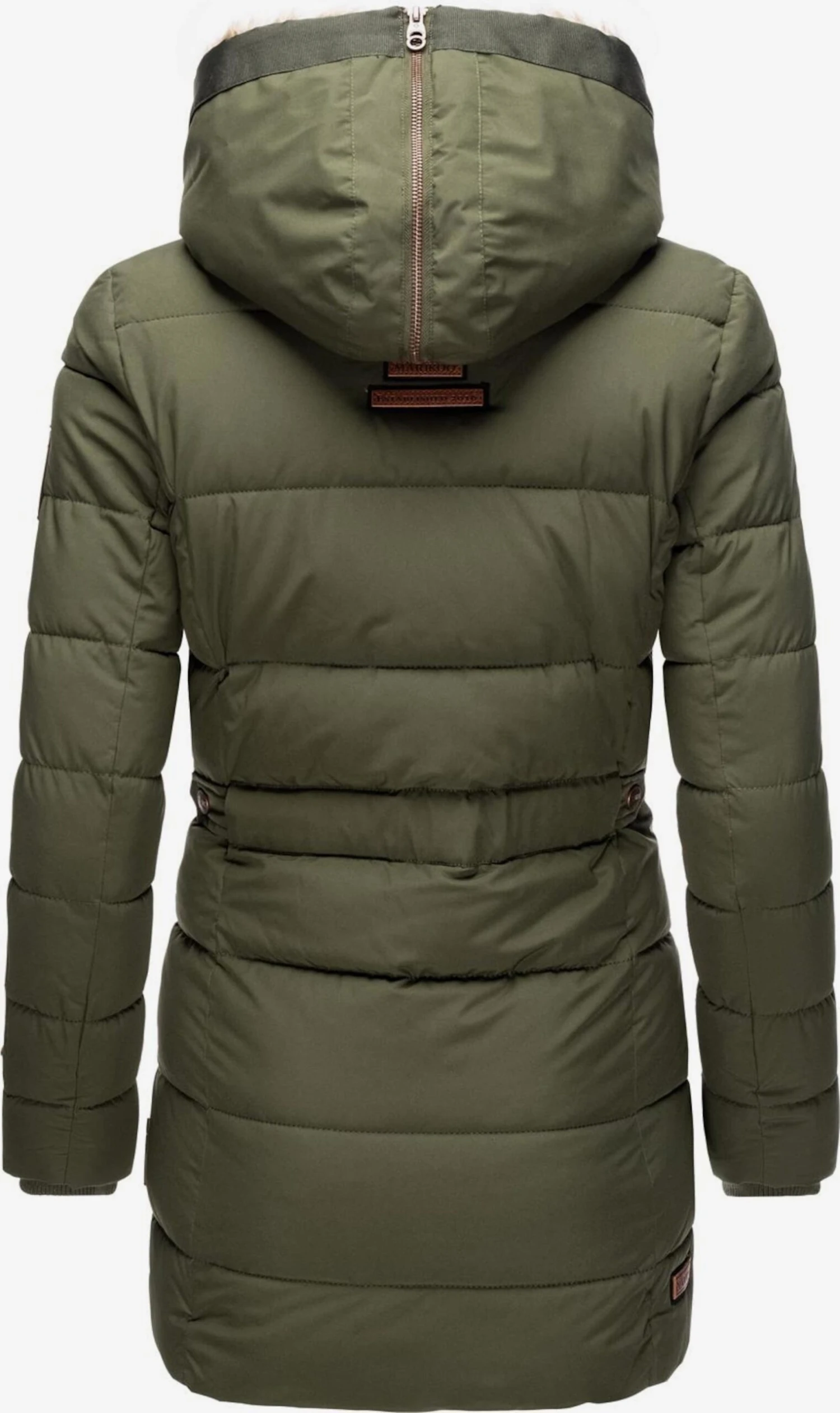 Marikoo Korte Mantels Wintermantel Dames Olijfgroen 4 Marikoo Korte Mantels Wintermantel Dames Olijfgroen - Afbeelding 4