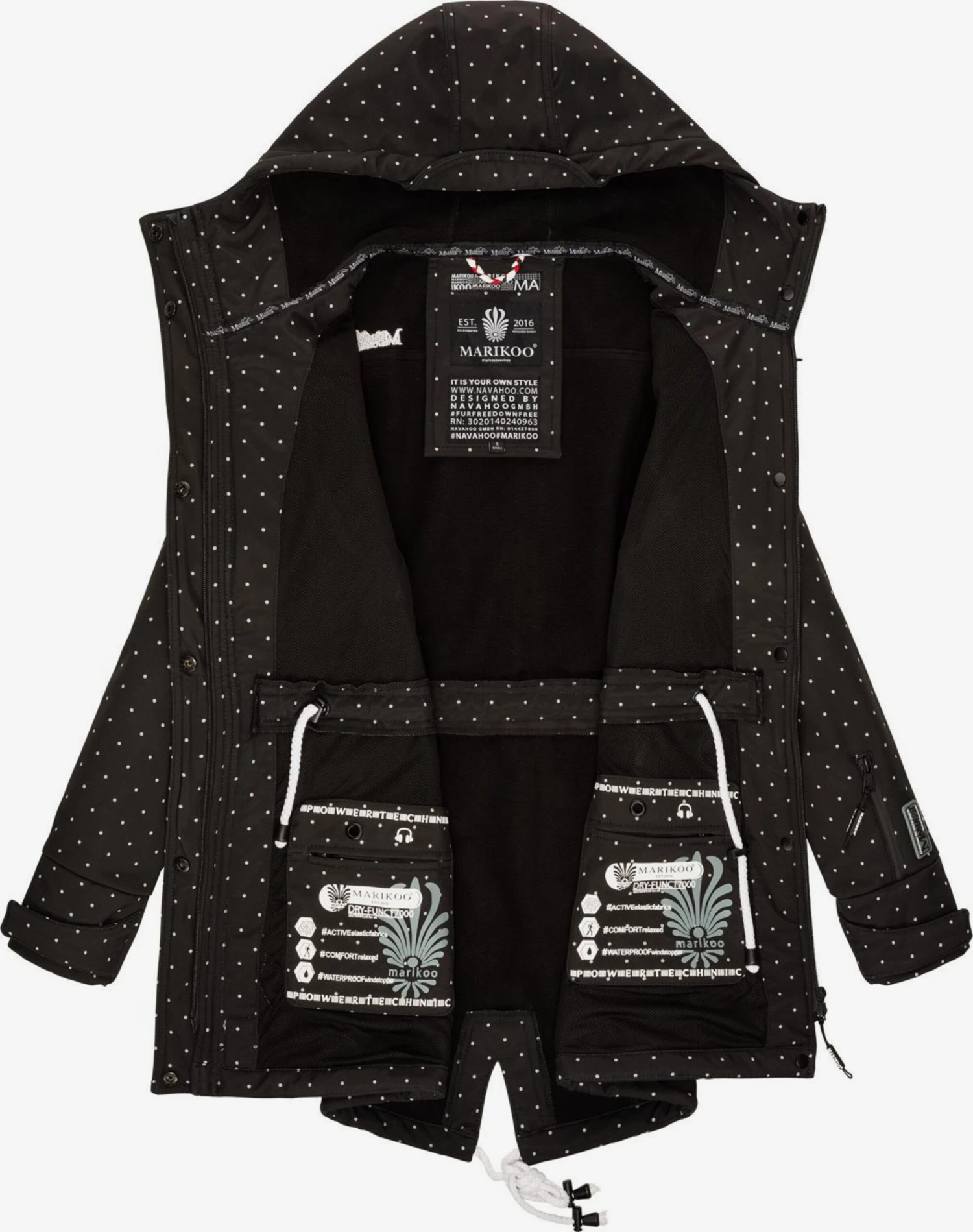 Marikoo Regenmantels Functionele Mantel Zimtzicke Dames Zwart 3 Marikoo Regenmantels Functionele Mantel Zimtzicke Dames Zwart - Afbeelding 3