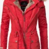 Marikoo Parkas Winterparka Grinsekatze Dames Rood