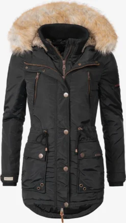 Marikoo Parkas Winterparka Grinsekatze Dames Zwart -Marikoo a8fcf2f87309e15e3e78150e4f00c386 scaled