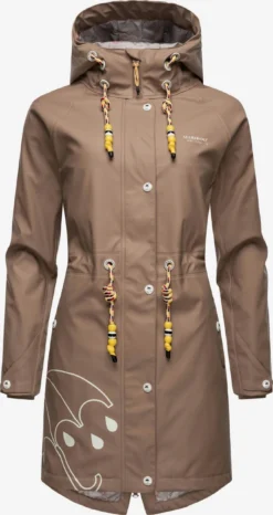 Marikoo Regenmantels Functionele Mantel Dames Bruin