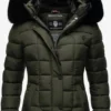 Marikoo Winterjassen Winterjas Qesraa Dames Kaki