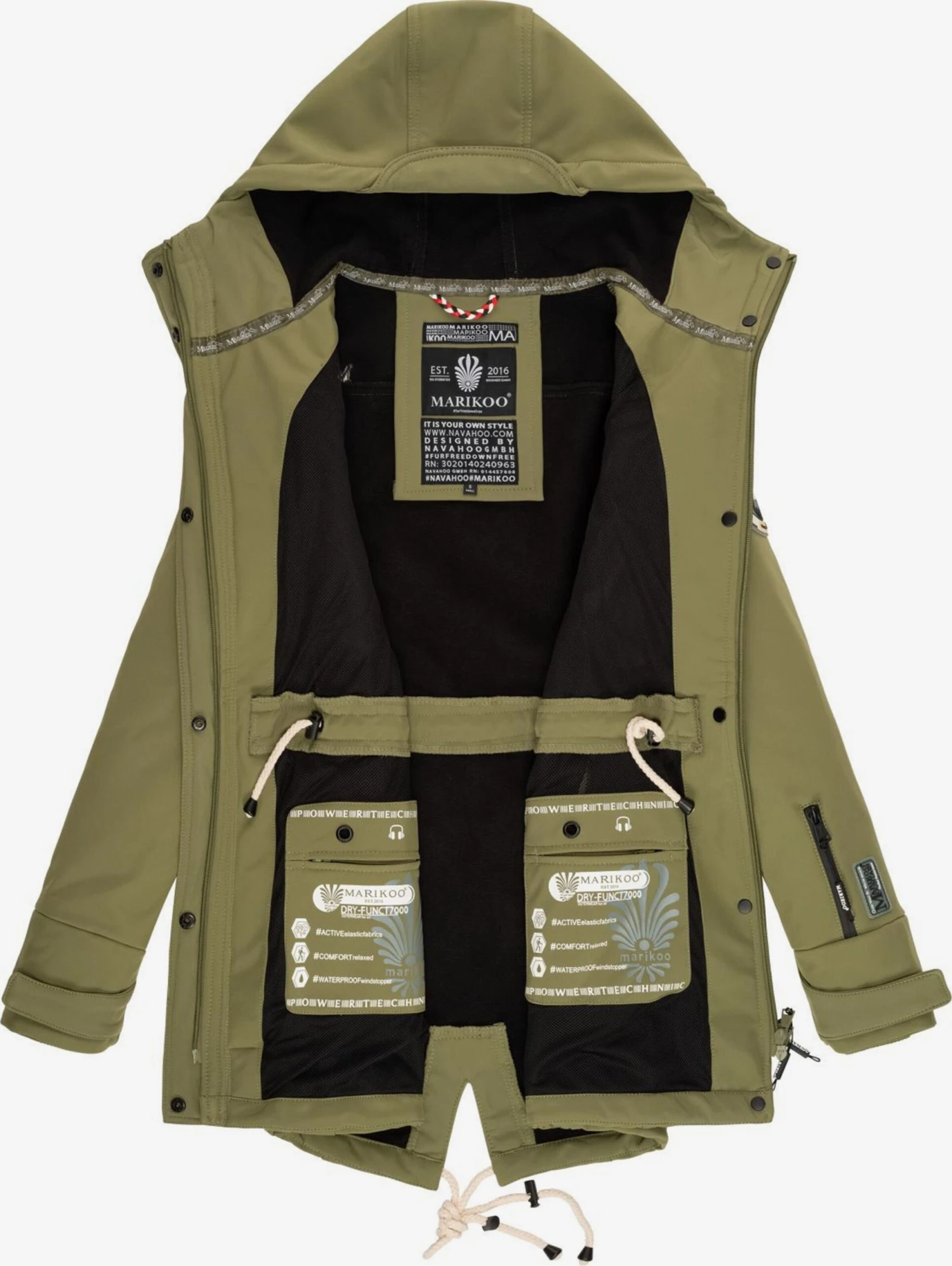 Marikoo Regenmantels Functionele Mantel Zimtzicke Dames Olijfgroen 4 Marikoo Regenmantels Functionele Mantel Zimtzicke Dames Olijfgroen - Afbeelding 4
