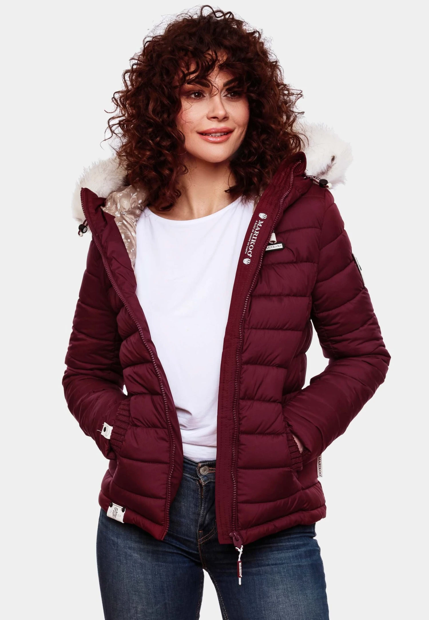 Marikoo Winterjas - Dark Red Melange 4 Marikoo Winterjas - Dark Red Melange - Afbeelding 4