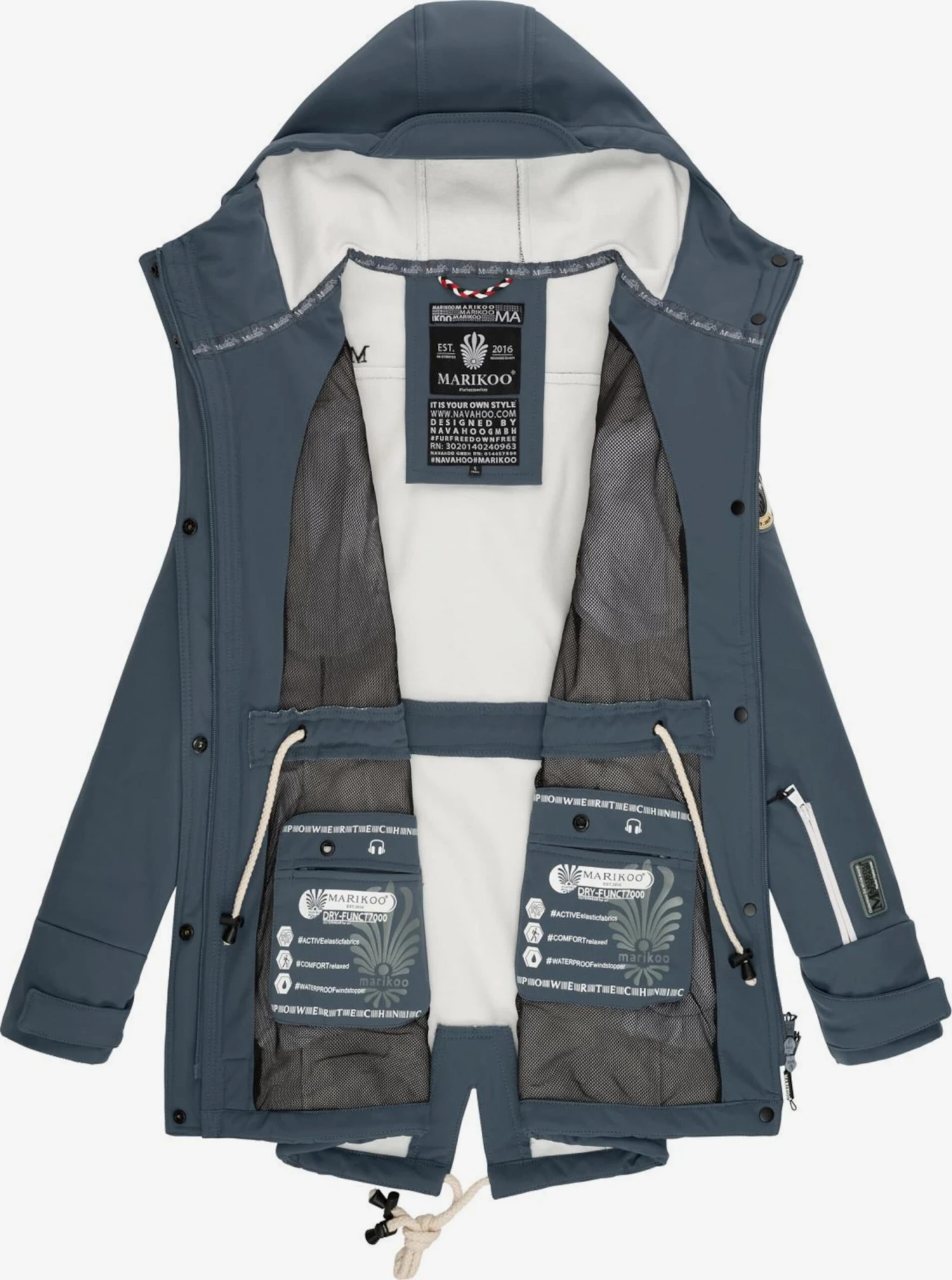 Marikoo Regenmantels Functionele Mantel Zimtzicke Dames Duifblauw 4 Marikoo Regenmantels Functionele Mantel Zimtzicke Dames Duifblauw - Afbeelding 4