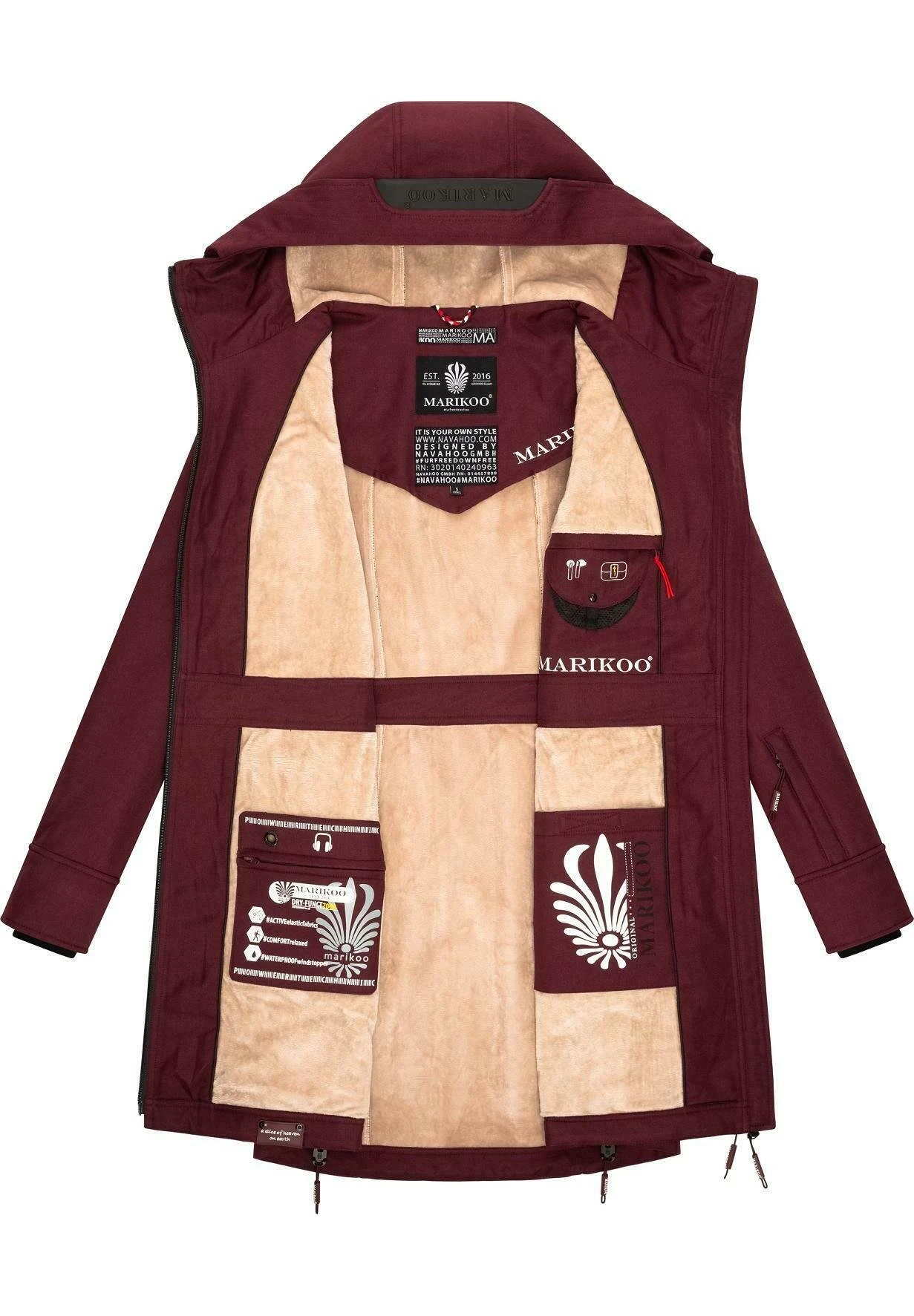 Marikoo Racquelle - Parka - Dark Red Melange 5 Marikoo Racquelle - Parka - Dark Red Melange - Afbeelding 5