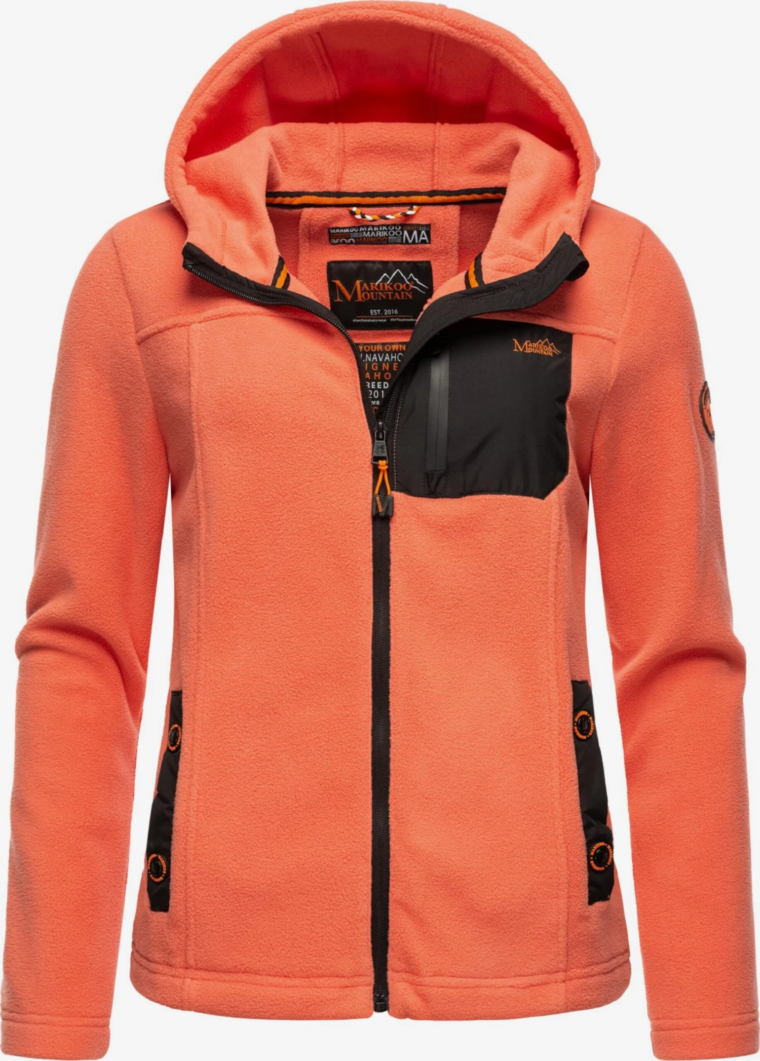 Marikoo Outdoor Jassen Fleece Jas Mount Iwaki Dames Oranje 1 Marikoo Outdoor Jassen Fleece Jas Mount Iwaki Dames Oranje