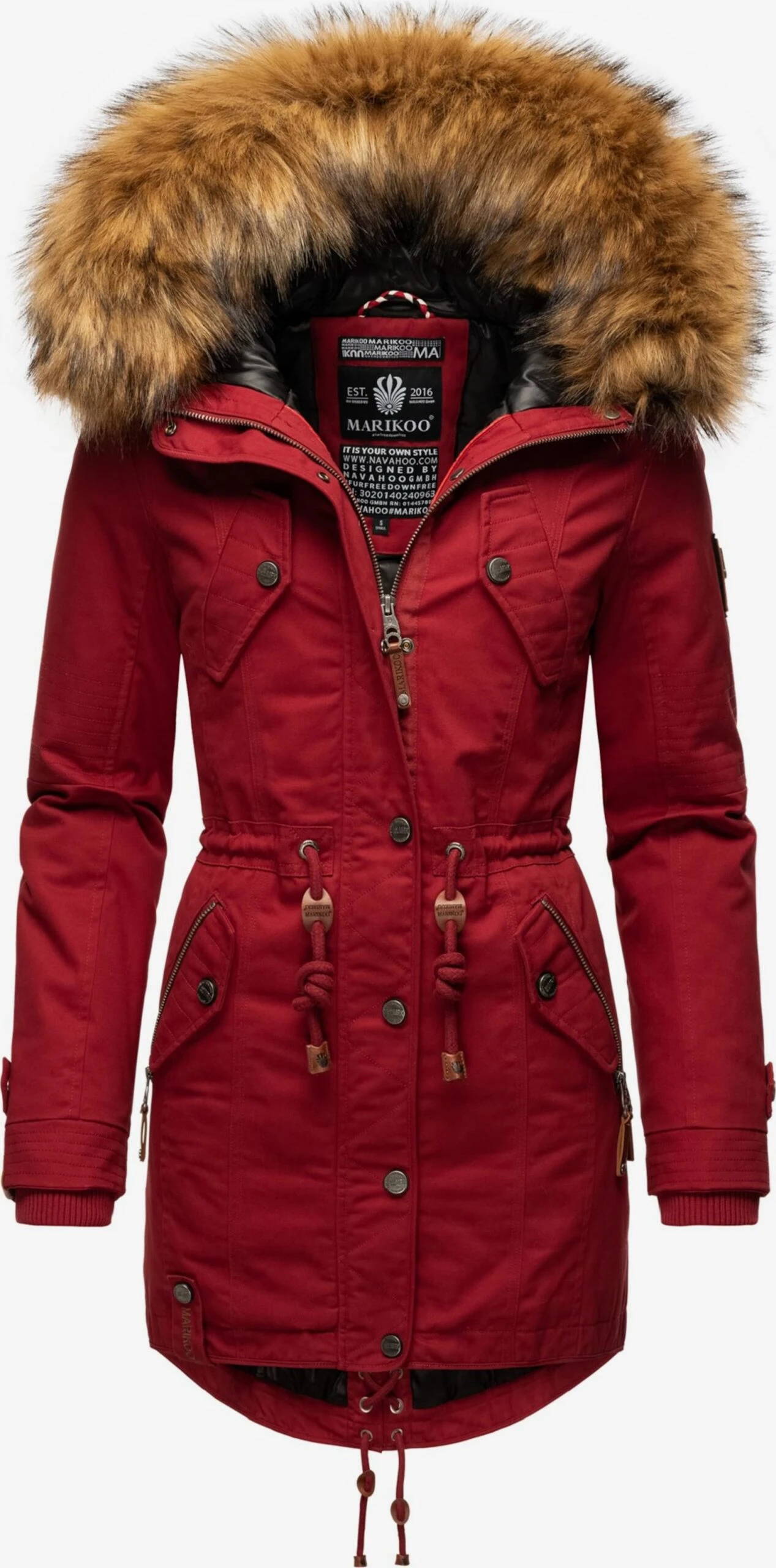 Marikoo Parkas Winterparka La Viva Dames Rood 1 Marikoo Parkas Winterparka La Viva Dames Rood